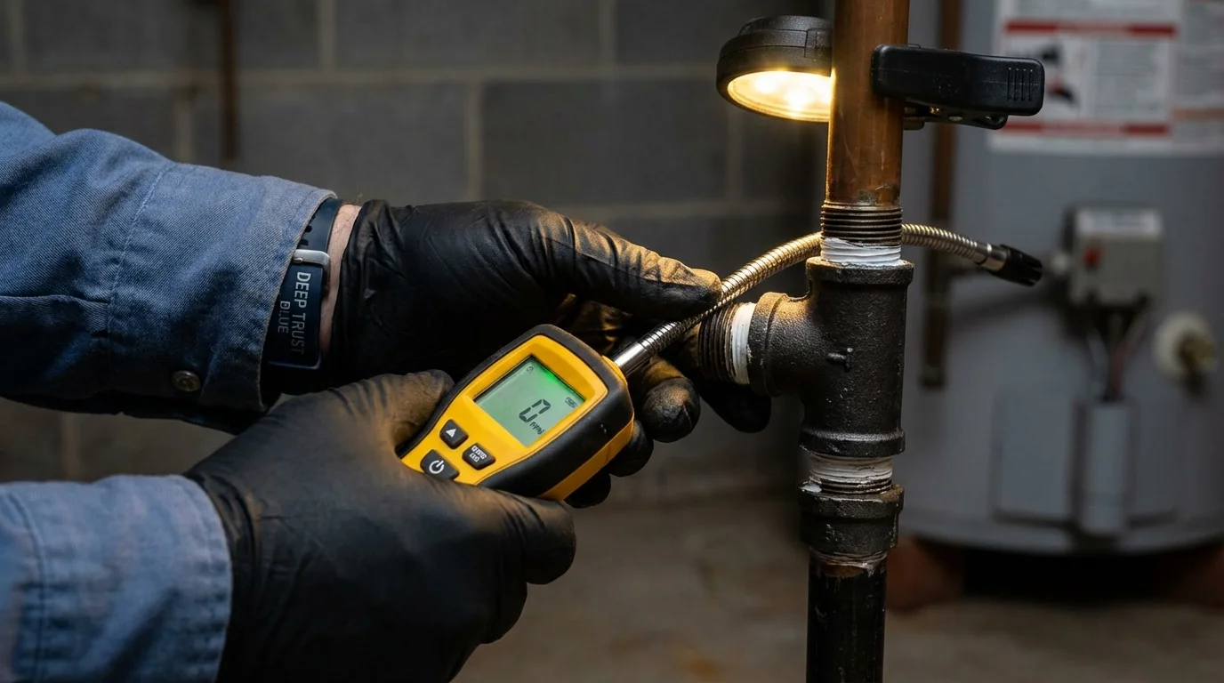 Gas leak detection with electronic sniffer by Johns Plumbing LLC in Lake Havasu City
