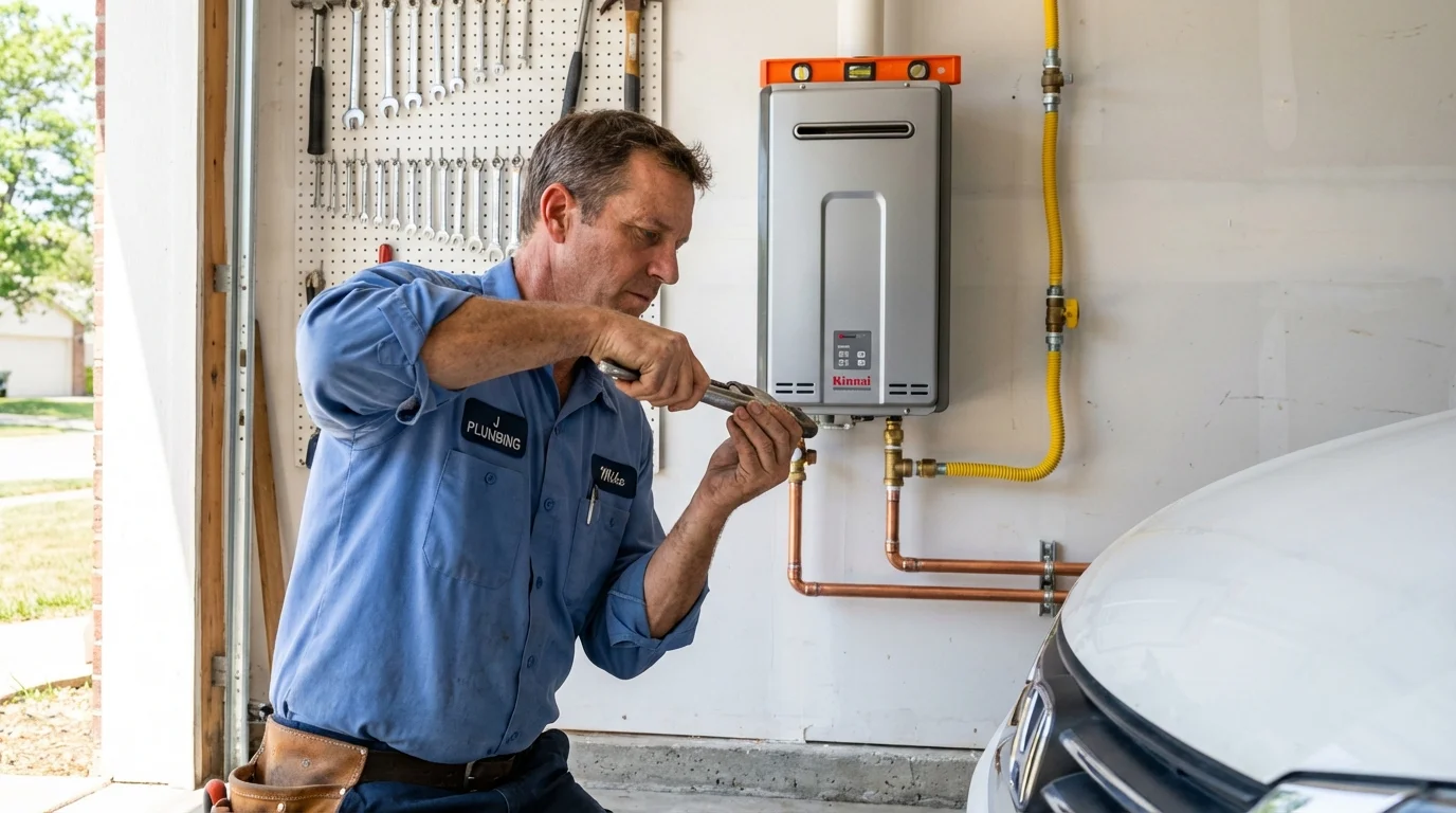 Tankless water heater installation by a Johns Plumbing LLC plumber in Lake Havasu City